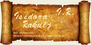 Isidora Rakulj vizit kartica